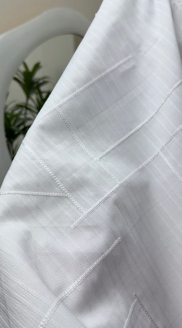 white pakistani cotton fabric embroidery- #w8890 - Image 2