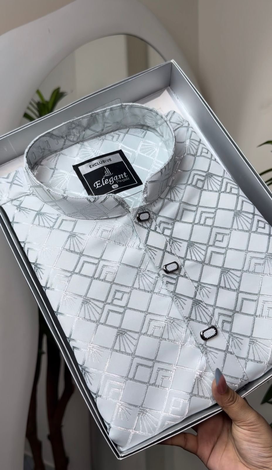 Ash colour Kashmeeri luxary katan wedding special #BP863 - Image 2