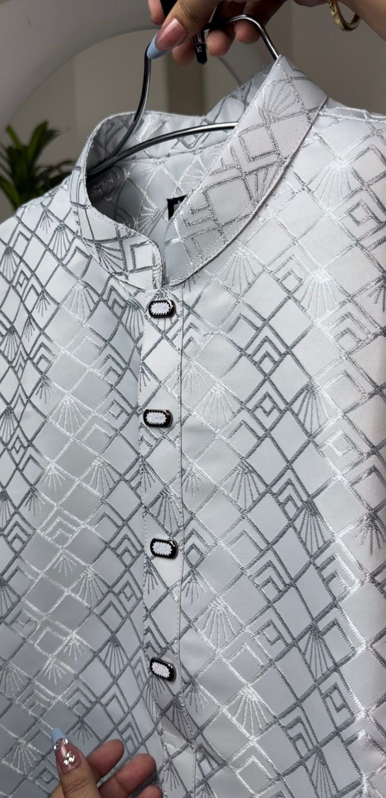 Ash colour Kashmeeri luxary katan wedding special #BP863 - Image 4