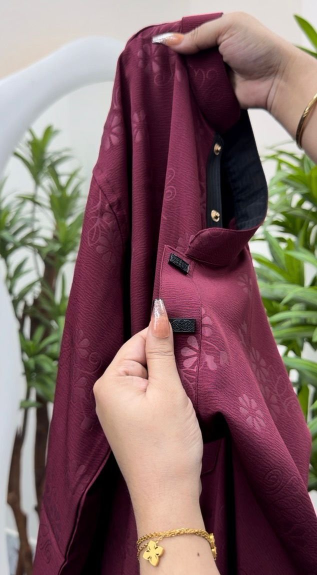 Floral Zaffran Panjabi (Exclusive) Premium embossed fabric code - R5468 - Image 3