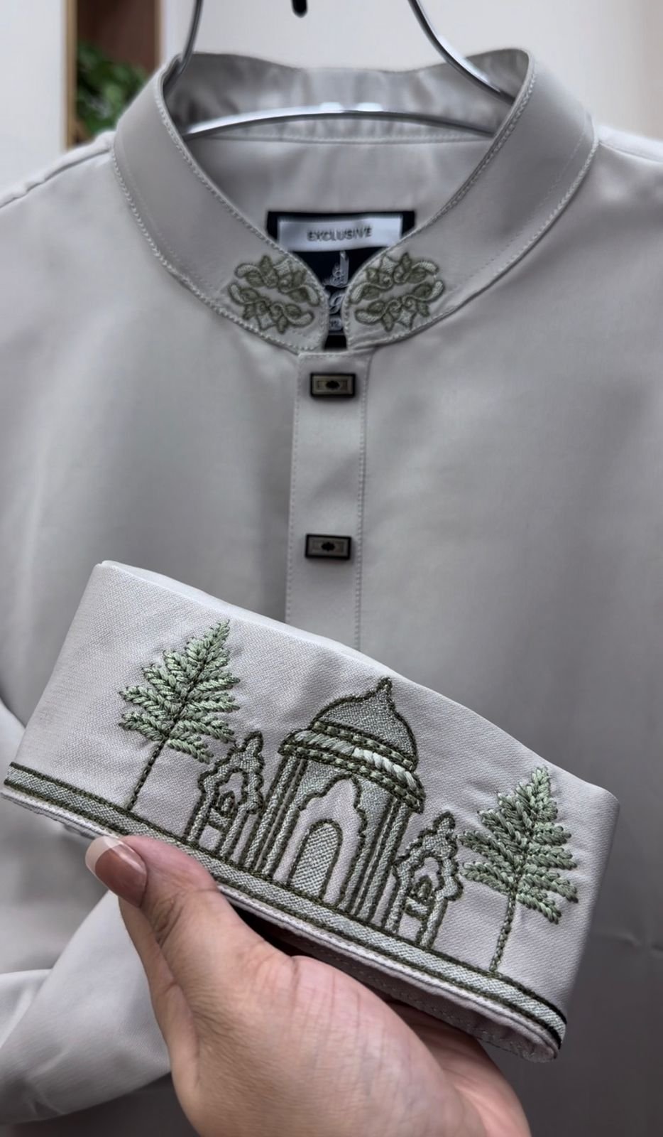 Pakistani fancy cotton (minar olive lite) #BP923 - Image 3