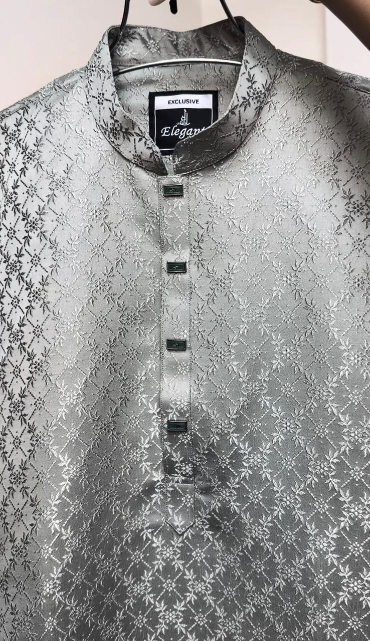 kashmeeri katan fabric Luxary (Dark Gray)#BP932 - Image 5