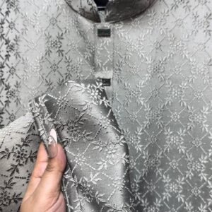 Alternative view of kashmeeri katan fabric Luxary (Dark Gray)#BP932