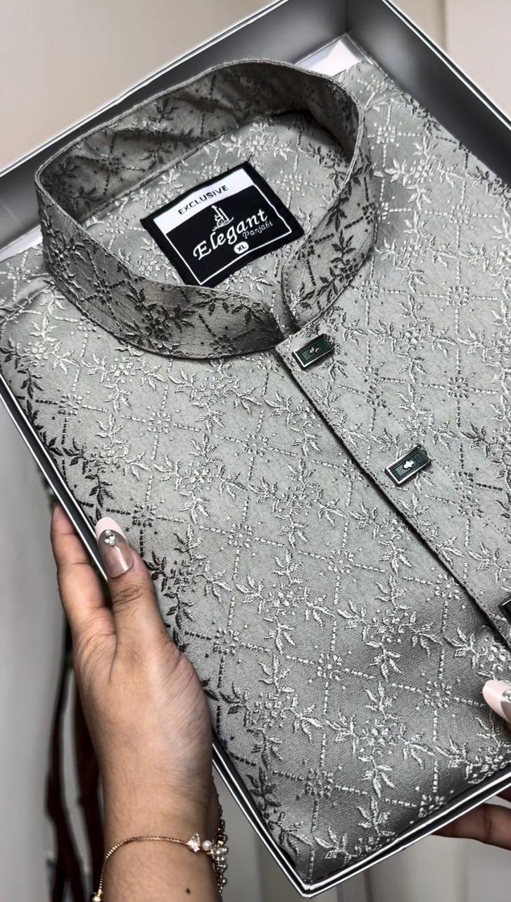 kashmeeri katan fabric Luxary (Dark Gray)#BP932