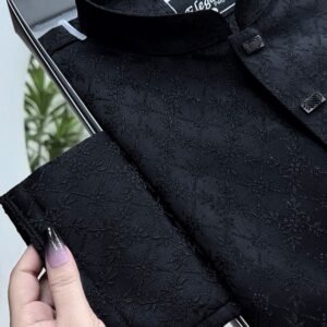 Alternative view of Kashmeeri katan luxary 140 GSM (Black) #BP945