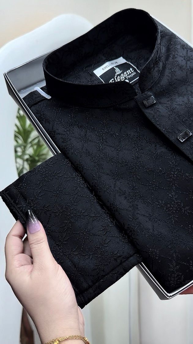 Kashmeeri katan luxary 140 GSM (Black) #BP945 - Image 2