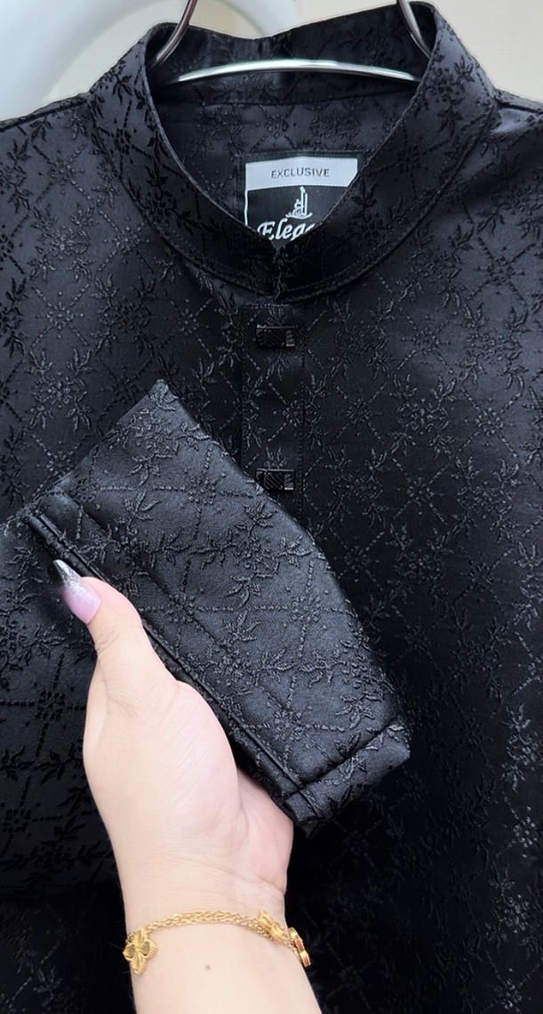 Kashmeeri katan luxary 140 GSM (Black) #BP945 - Image 5