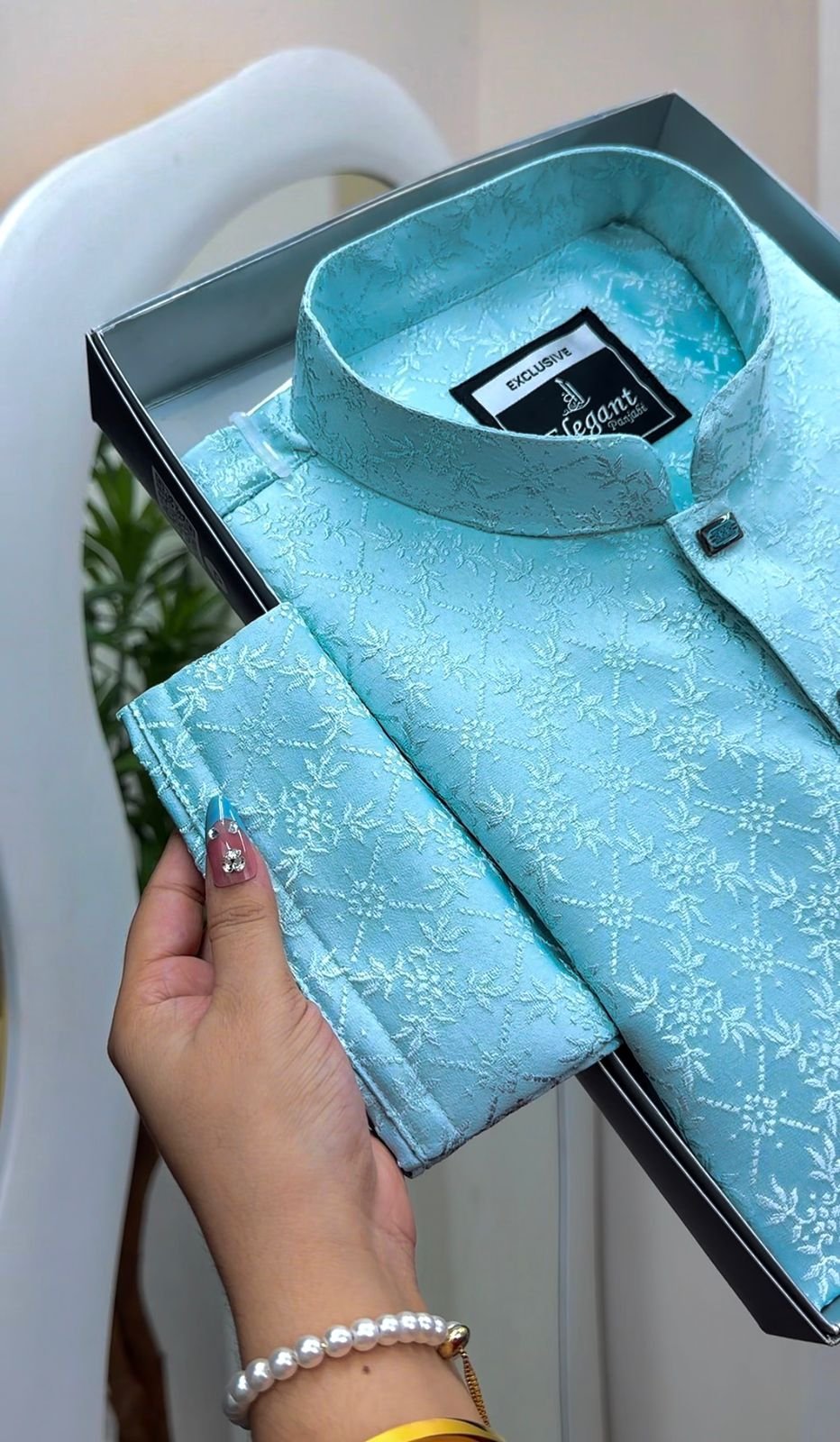 Kashmeeri katan fabric GSM-140 (pest) #BP943 - Image 4