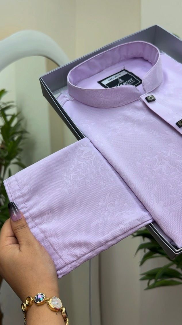 luxary jackuard cooton print (Levender) #BP957 - Image 3