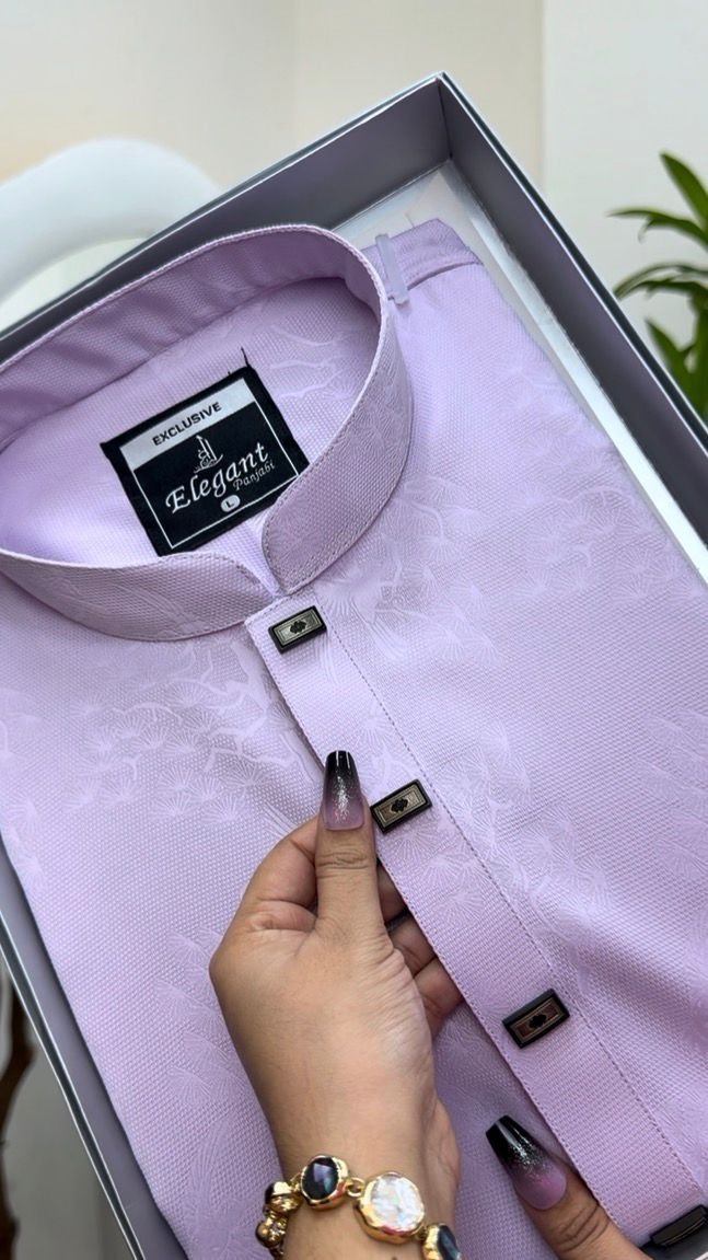 luxary jackuard cooton print (Levender) #BP957