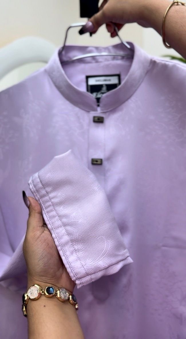 luxary jackuard cooton print (Levender) #BP957 - Image 2