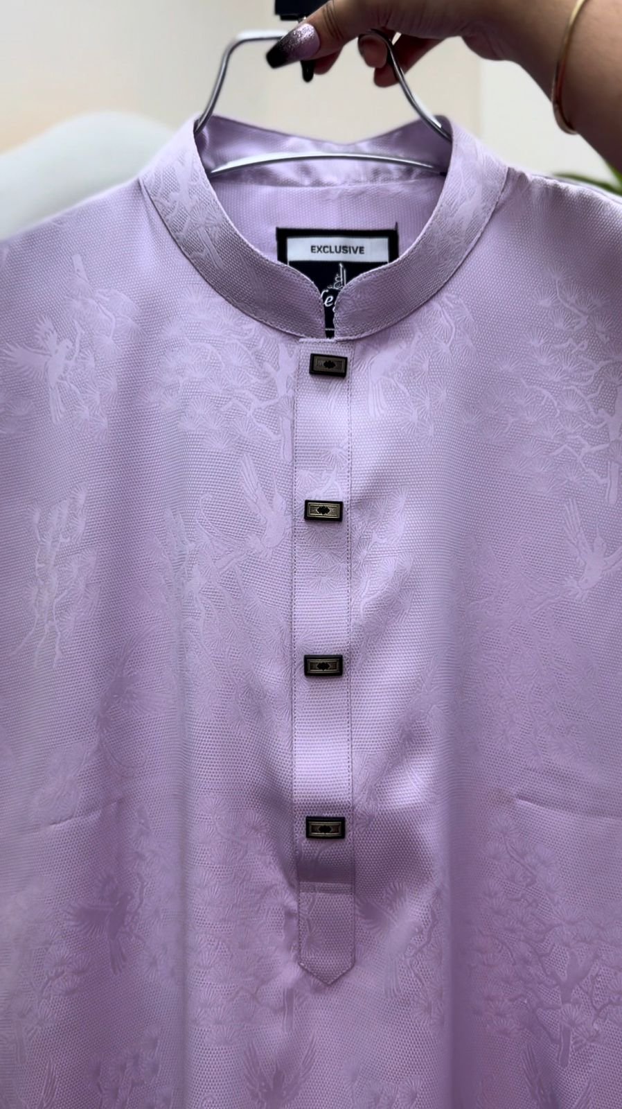 luxary jackuard cooton print (Levender) #BP957 - Image 5