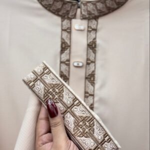 Alternative view of Pakistani milky stich soft embroydari #BP971